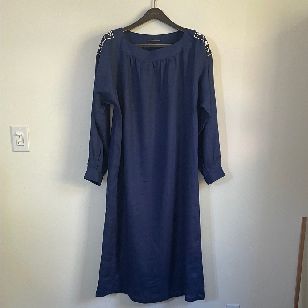 Chic Long Sleeve Navy Dress